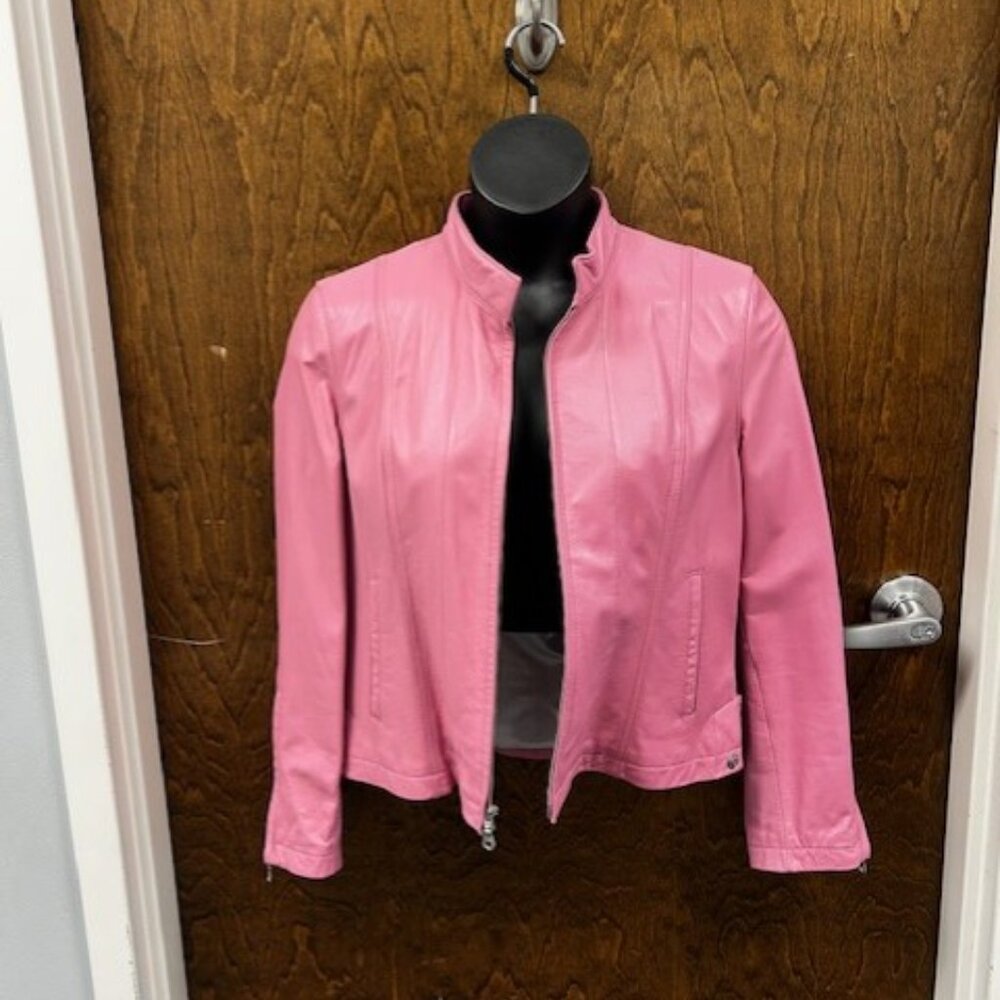 Pink Genuine Leather Jacket